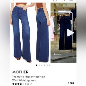 Brand new Mother the hustler roller heel high waist wide leg jean.